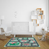 SOGA 120cm Kids Rug Street Map Play Mat Educational Baby Theme Park Area Rugs