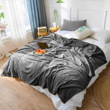 SOGA 2X GreyThrow Blanket Warm Cozy Striped Pattern Thin Flannel Coverlet Fleece Bed Sofa Comforter