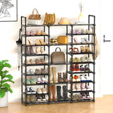 SOGA 2X 21-Shelf Tier Shoe Storage Shelf Space-Saving Caddy Rack Organiser with Handle