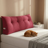 SOGA 2X 120cm Rose Red Triangular Wedge Bed Pillow Headboard Backrest Bedside Tatami Cushion Home Decor