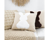 SOGA 2X 45cm Throw Pillow Light Tan Square Cushion with Soft White Rabbit Design Decorative Home Decor