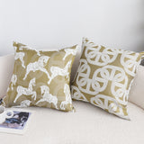 SOGA 2X 50cm Vintage Olive Green White Horse Pattern Throw Pillow