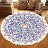 SOGA 120cm Mandala Round Area Thick Anti-slip Doormat Home Decor