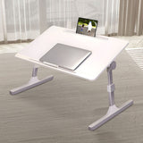 SOGA 60x40cm Portable White Adjustable Foldable Laptop and Study Table