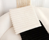 SOGA 2X Cream Corduroy Square Cushion Soft Leaning Plush Backrest Throw Seat Pillow