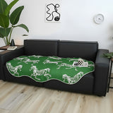 SOGA Two-Seater Green Horse Print 90x180cm Throw Blanket Sofa Cover