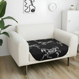 SOGA One-Seater Black Horse Print 90x90cm Throw Blanket Sofa Cover
