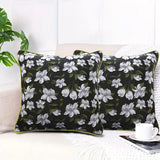 SOGA 2X 45cm Subtle Foliage Green Pillow Subtle Orchid Blossom Square Throw Pillow