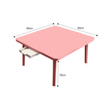 SOGA 2X Pink Portable Floor Table Small Square Space-Saving Mini Desk Home Decor