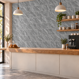 SOGA Peel & Stick Floor and Wall Tiles 30 x 60cm 10 Pack Grey Faux Marble