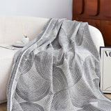 SOGA 2X Beige Geometric Swirl Throw Blanket 130x180cm Polyester