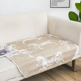 SOGA One-Seater Beige Horse Print 90x90cm Throw Blanket Sofa Cover