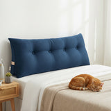 SOGA 2X 120cm Blue Triangular Wedge Bed Pillow Headboard Backrest Bedside Tatami Cushion Home Decor