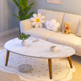 SOGA 80x40cm White Stone Pattern Living Room Nordic  Coffee Table Modern Style