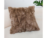 SOGA 50cm Taupe Faux Fur Textured Plush Throw Pillow