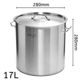 SOGA Stock Pot 17Lt Top Grade Thick Stainless Steel Stockpot 28CM 18/10