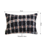 SOGA 2X 35cm Modern Plaid Pattern Blush Pink Gray Decorative Throw Pillow