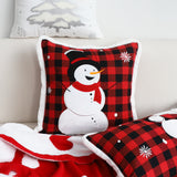 SOGA 2X 45cm Throw Pillow Red Christmas Snowman Square Cushion for Festive Holiday Winter Home Decor