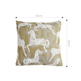 SOGA 2X 50cm Vintage Olive Green White Horse Pattern Throw Pillow