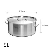 SOGA Stock Pot 9Lt Top Grade Thick Stainless Steel Stockpot 18/10