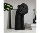 SOGA 38cm Black Head Sculpture – Minimalist Resin Decor