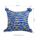 SOGA 45cm Throw Pillow Deep Sea Blue Gradient Dyed Decorative Soft Square for Couch or Bed