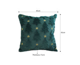 SOGA 45cm Teal Christmas Tree Gold Star Holiday Pillow
