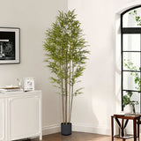 SOGA 2X 240cm Lucky Bamboo Tree Bambusa Vulgaris Artificial Plant w/ 7 Branches Home Accent Decor