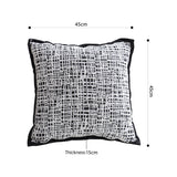 SOGA 45cm Vintage Leopard Print Sofa Black & White Grid Wide Edge Square Throw Pillow