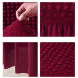 SOGA Burgundy Chair Cover Seat Protector with Ruffle Skirt Stretch Slipcover Wedding Party Home Decor