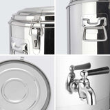 SOGA 2X 40L Stainless Steel Insulated Stock Pot Dispenser Hot & Cold Beverage Container With Tap