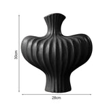 SOGA 2X 28X30cm Ornament Large Matte Black Vases Countertop Decoration Accessories Porch Crafts Home Decor