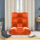 SOGA Floor Recliner Folding Lounge Sofa Futon Couch Folding Chair Cushion Orange x4