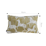 SOGA 2X 35cm Vintage Olive Green White Horse Pattern Throw Pillow