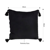 SOGA 2X 45cm Black Vintage Butterfly Pillow Tassel Velvet Square Throw Pillow