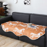 SOGA Two-Seater Orange Horse Print 90x180cm Throw Blanket Sofa Cover