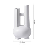 SOGA 2X Ornament Modern Geometric Vase Minimalist Double Tube Abstract Sculpture for Home Décor