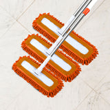 SOGA 2X 60x12 Orange Microfiber Flat Mop Floor Cleaning Pads Rotating Dust Remover