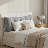 SOGA 120cm Silver Triangular Wedge Bed Pillow Headboard Backrest Bedside Tatami Cushion Home Decor
