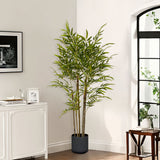 SOGA 2X 150cm Lucky Bamboo Tree Bambusa Vulgaris Artificial Plant w/ 7 Branches Home Accent Decor