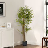 SOGA 120cm Lucky Bamboo Tree Bambusa Vulgaris Artificial Plant w/ 7 Branches Home Accent Decor