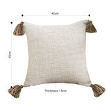 SOGA 2X 45cm Beige Pillow Textured Throw Cover Luxurious Rib Knit Ribbed Cotton Throw Pillow