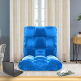 SOGA 4X Floor Recliner Folding Lounge Sofa Futon Couch Folding Chair Cushion Blue