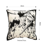 SOGA 2X 45cm Light Vintage Leopard Print Black & White Ink Splatter Wide-Edge SquareThrow Pillow