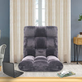 SOGA Floor 2x Recliner Folding Lounge Sofa Futon Couch Folding Chair Cushion Grey