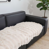 SOGA Two-seater White Faux Fur Throw Blanket 90x160cm Polyester