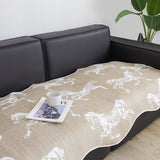 SOGA Two-Seater Beige Horse Print 90x90cm Throw Blanket Sofa Cover