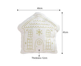 SOGA 45cm Festive White Christmas House Shaped Holiday Throw Pillow