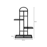 SOGA 4 Tier 5 Pots Black Metal Plant Stand Flowerpot Display Shelf Rack Indoor Home Office Decor