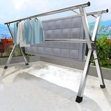 SOGA 2X 1.6m Portable Standing Clothes Drying Rack Foldable Space-Saving Laundry Holder 3 Poles